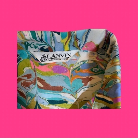 Vintage Lanvin silk shirt Jackson pollack button up - Picture 9 of 14